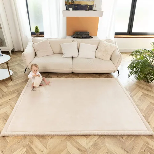Miniatura 2 de Hakuna Matte - Alfombra de juego prémium para bebé de terciopelo coral ultrasuave con espuma viscoelástica, antideslizante, resistente al agua,