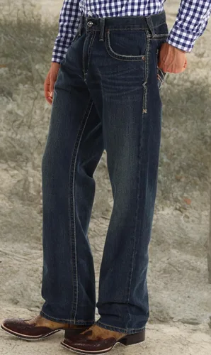 Miniatura 7 de ARIAT Jeans rectos para hombre M5 Straight Stretch Remming apilable pierna recta