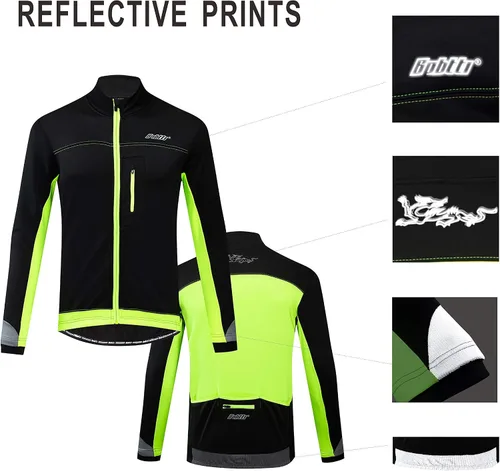 Miniatura 6 de bpbtti Chaqueta térmica Softshell para hombre para ciclismo, correr, abrigo de rendimiento para invierno, resistente al viento, transpirable
