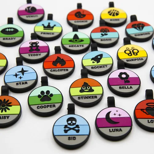 Miniatura 4 de Etiqueta de perro silenciosa personalizada con 5 líneas de grabado profundo personalizado duradero, etiqueta de identificación de mascota