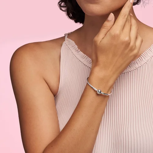 Miniatura 3 de Pandora - Pulsera de plata de ley con dije, Plata de ley, 19cm, 7.5 in, Plateado, 590713-19