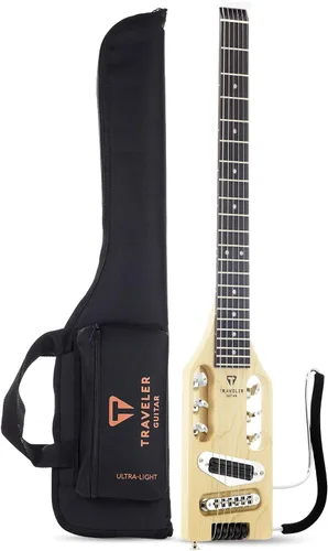 Traveler Guitar Guitarra eléctrica ultraligera de arce | Eléctrica portátil con reposarazo extraíble | Guitarra sin cabeza a escala completa de 24
