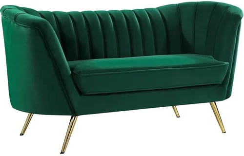 Miniatura 11 de Meridian Furniture Margo Collection Modern Sofá biplaza tapizado de terciopelo contemporáneo con acolchado de canal profundo y patas de acero