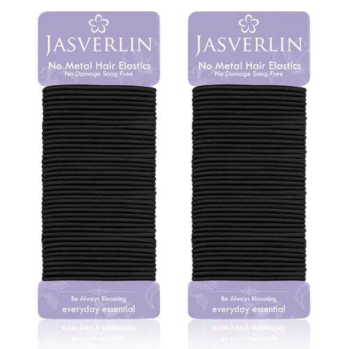 Miniatura 11 de JASVERLIN Lazos para el cabello gris claro de 0.079 pulgadas, antideslizantes, sin daños, elásticos para cola de caballo para mujeres, niñas