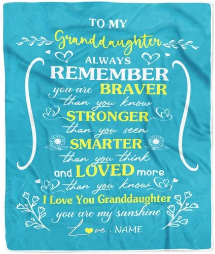 Miniatura 15 de Manta personalizada con texto en inglés «To My Granddaughter from Grandma Grandpa Sunflower Never Forget That I Love You», manta de forro polar