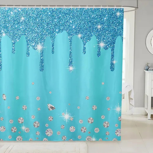 Miniatura 23 de Cortina de baño de flores de margarita para niños y niñas, cortina de ducha floral para decoración de baño, 72 x 72 pulgadas, retro, floral