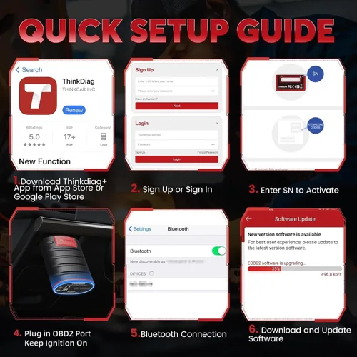 Miniatura 8 de escáner Bluetooth Thinkdiag OBD2, herramienta de escaneo bidireccional para todos los sistemas, herramientas de diagnóstico de nivel OE