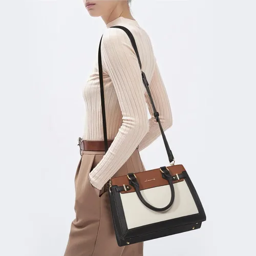 Miniatura 7 de LOVEVOOK Monederos y bolsos para mujer, bolso de hombro, bolso negro y asa superior de piel sintética para damas
