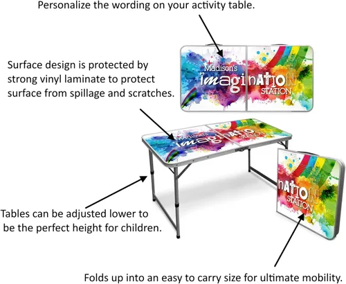 Miniatura 3 de Infusion Mesa plegable prémium personalizada de 4 pies para artes y actividades