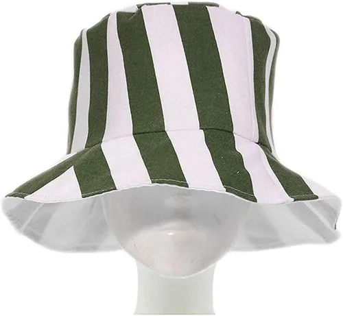 Miniatura 5 de Sombrero de pescador unisex con rayas verticales, plegable, a la moda, sombrero para el sol, cosplay, anime