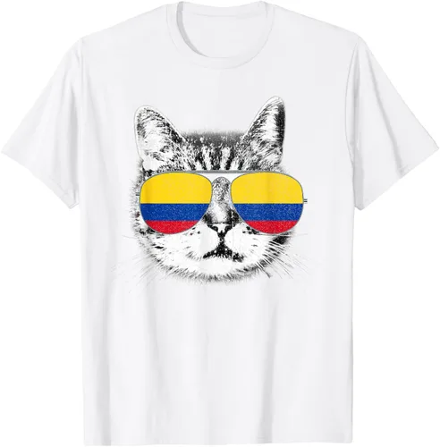 Miniatura 68 de Camisa de bandera de Colombia, orgullo colombiano, gato, hombres, mujeres, niños, camiseta de regalo