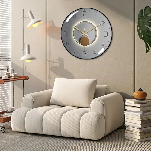 Miniatura 2 de ErgoCar Reloj de pared silencioso moderno de arte deco metálico - Sin tictac y adecuado para sala de estar y dormitorio
