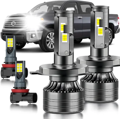 Paquete de bombillas antiniebla para Toyota Tundra 2014-2021, 4 unidades de haz doble blanco superbrillante y luces antiniebla