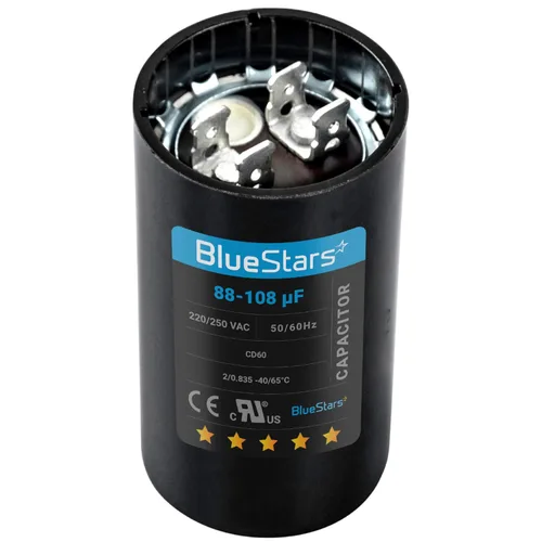Miniatura 13 de [[Listado UL] BlueStars 108-130 uF MFD 110-125 VCA voltios ±20% 50/60 Hz CD60 Condensador de arranque redondo AC Pieza de repuesto eléctrico