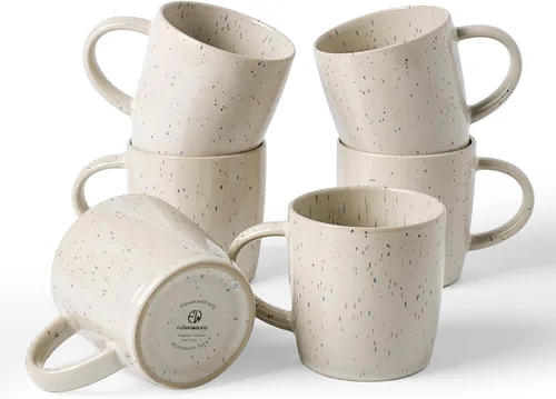 Miniatura 10 de famiware Mercury - Tazas de café de 13 onzas, juego de 4 tazas de café con asa, tazas para café con leche, té caliente, capuchino, moca, cacao, negro