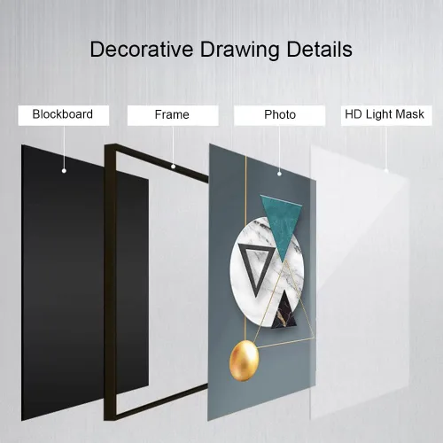 Miniatura 4 de ARTKN 3 Pieces Framed Abstract Geometric Wall Art, Art Shapes Patterns Paintings, Modern Wall Decor Artwork, Large Wall Art for Living Room Bedroom