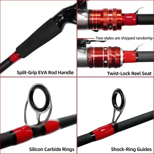 Miniatura 4 de Kilitn Combo de Caña de Pescar y Carrete, Combo de Baitcasting Carrete de Baitcast, 6 Pies 7 Pies 2 Piezas, Caña de Fibra de Carbono Envuelta