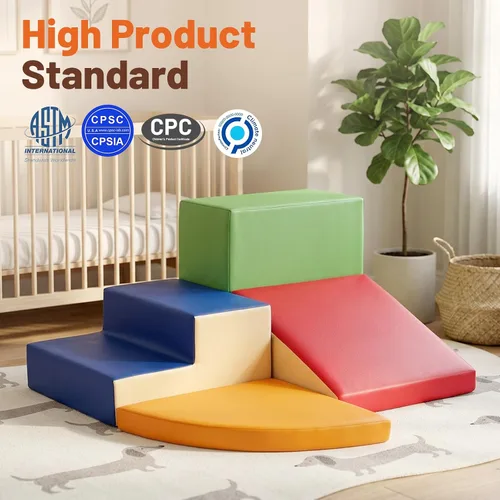 Miniatura 6 de TODIBY Juguetes de Escalada de 4 Piezas para Niños Pequeños (Tamaño XL): Cuero PU - Juego Suave de Escalada para Niños Pequeños - Bloques