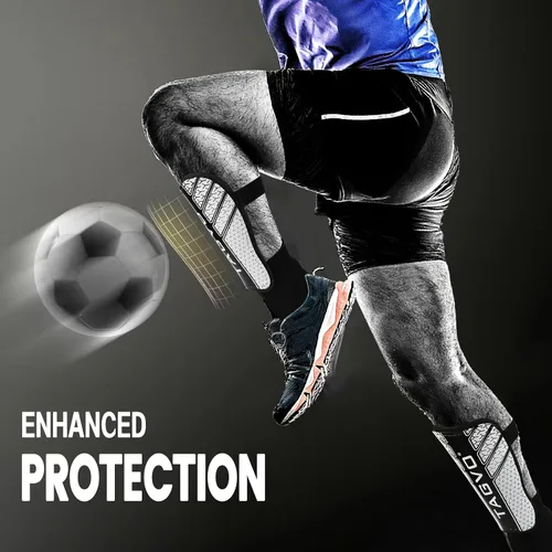Miniatura 4 de TAGVO Espinilleras de fútbol para niños, jóvenes y adultos, equipo protector de fútbol para niños, niñas y hombres, espinilleras de fútbol para niños