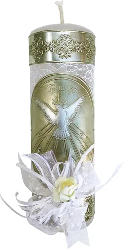 Miniatura 3 de Arcangeles Mexicanos - Juego de velas católicas de bautismo en caja de madera con toalla, vela, rosario y concha para bebés niños y niñas. Hecho a
