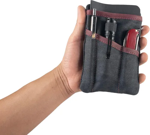 Miniatura 5 de Hide & Drink, Estuche de bolsillo multiherramientas, Bolsa compacta multiusos con cremallera para artículos de diario (EDC), Mini estuche de Carbón