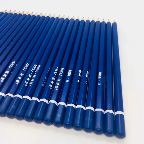 Miniatura 5 de XDT#4B - Lápices de dibujo de 24 piezas, suministros de dibujo y sombreado de grafito profesional, ideal para niños, principiantes, estudiantes, Azul