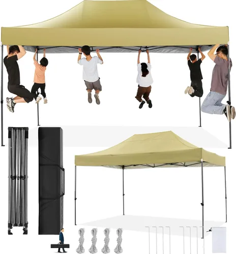Miniatura 42 de COBIZI Toldo desplegable de 6.6 x 6.6 pies sin pared lateral, toldo resistente UPF 50+ para todas las estaciones, resistente al viento e Azul