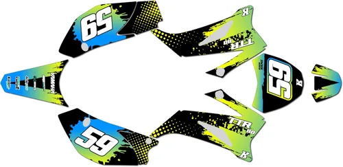 Miniatura 6 de Kit de gráficos para Yamaha TTR110 (2008-2023) Splash Series Azul 21 Mil-Dirt Pit Bike Calcomanías de motocicleta, calcomanía de carreras