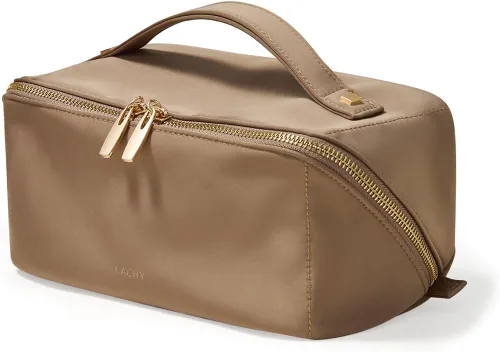 Miniatura 40 de EACHY Bolsa de Maquillaje de Viaje, Bolsas de Cosméticos de Gran Capacidad para Mujeres, Bolsa Portátil Impermeable que se Abre Plana, Bolsa de Aseo