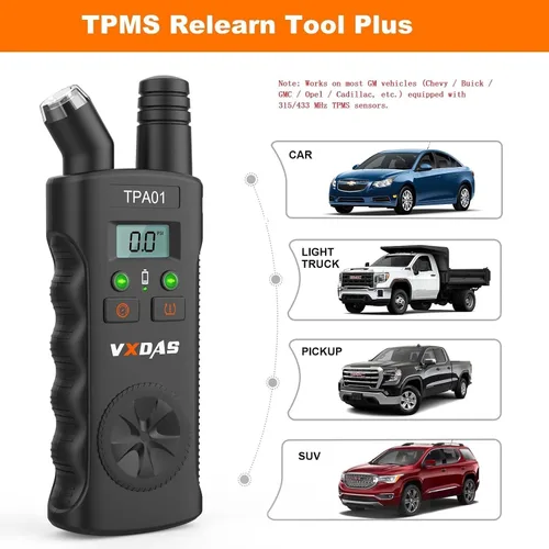 Miniatura 2 de VXDAS TPA01 Herramienta de aprendizaje TPMS para GM, Medidor de presión de neumáticos digital de 150PSI, Herramienta de activación de sensor