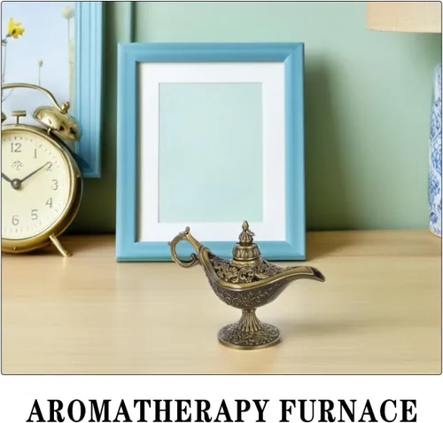 Miniatura 6 de Healifty Horno de aromaterapia, quemador de incienso de metal, adorno de escritorio, difusor de aroma para decoración de oficina en casa, 4.52 x