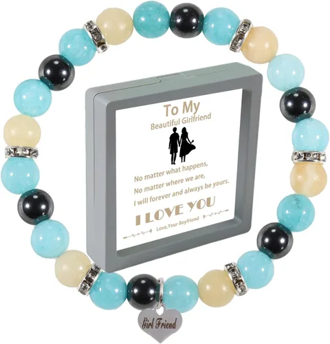 Junyovin Bracelet for Women Inspirational Birthday Thanksgiving Christmas Mother's Day Valentines Appreciation Natural Stone Bracelets Gifts for Mom