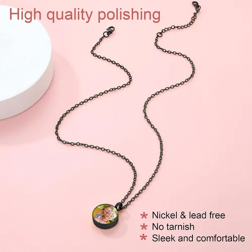 Miniatura 126 de FindChic Collares personalizados con urna para cenizas, barra vertical, gato, luna, reloj de arena, garra de perro, acero inoxidable, chapado en oro