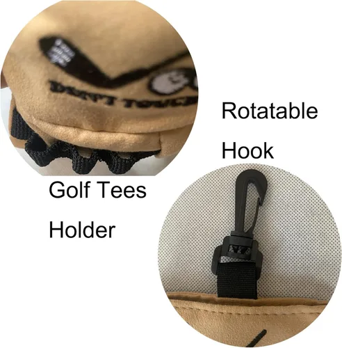 Miniatura 6 de Endysis Golf Ball Funny Bag, Golf Ball Storage Pouch, Funny Print Golf Accessories Bag with Golf Tee Holder, Keychain, 6 Balls Capacity, Gift for