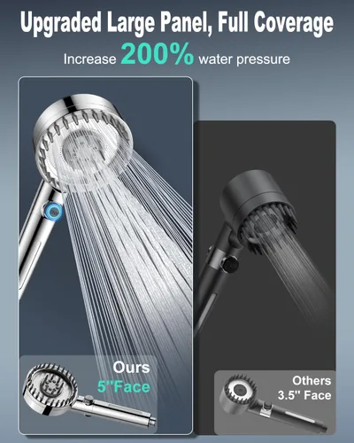 Miniatura 4 de Cabezal de ducha filtrado con mano, cabezal de ducha de alta presión con 4 modos de pulverización con filtros para suavizador de agua dura, filtro