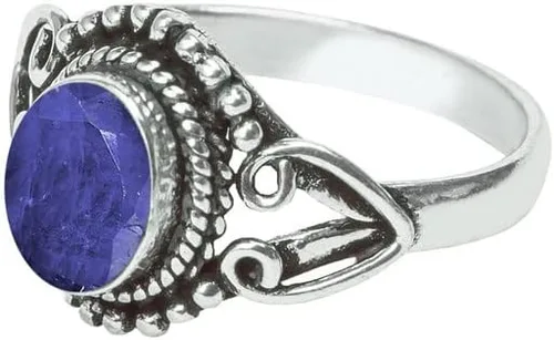 Miniatura 3 de Anillo de gemas, anillo de plata, anillo hecho a mano con superposición de plata, joyería bohemia, anillo de plata para mujeres y niñas de todas