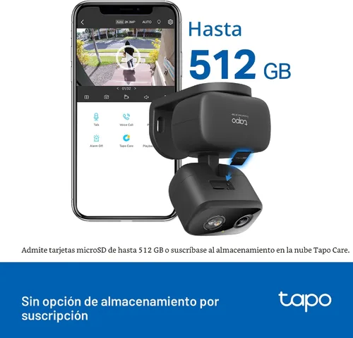 Miniatura 8 de Tapo - Cámara de seguridad 2K 3MP con inclinación/giro para interiores/exteriores, detección y seguimiento gratuito de personas/llanto de bebés