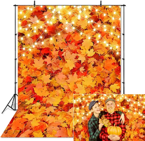 Avezano Fondo de fotografía de paisaje de hojas de arce, bosque de otoño, cosecha, Acción de Gracias, fondo, decoración de fiesta, sesión de fotos