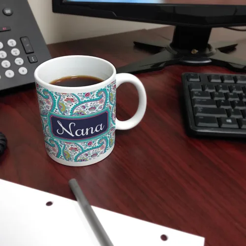 Miniatura 6 de Regalo del Día de la Madre para Nana Regalo de Cumpleaños Taza de café de cerámica de 11 oz con asa Paisley 11oz - Nana