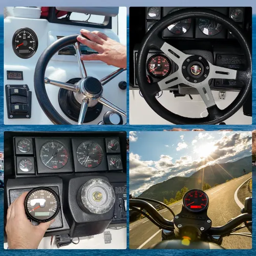 Miniatura 6 de Medidor de tacómetro marino de 3.346 in, impermeable, 0-8000 RPM, para automóvil, camión, barco, RPM, tacómetro, fuera de borda 8000 RPM, medidor
