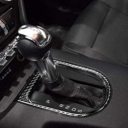 Miniatura 7 de Xotic Tech - Cubierta para panel de cambio de marchas, fibra de carbono suave auténtica, compatible con Ford Mustang 2015-2023 Negro carbón