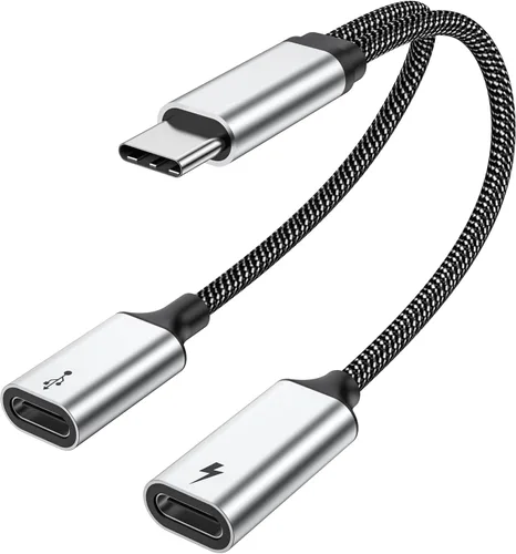 MOGOOD USB C Splitter Type C Y Splitter Cable(NOT for Monitor) C Male to 2USB-C Female Cord (Charging Split NOT Supported) Double USB C Port Hub for