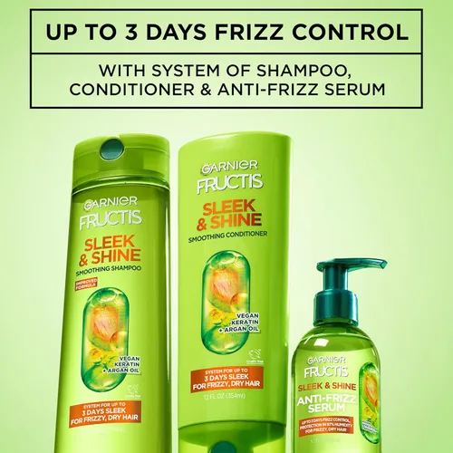 Miniatura 5 de Garnier Fructis Sleek & Shine - Suero antiencrespamiento para cabello seco, aceite de argán, 5.1 onzas líquidas, 2