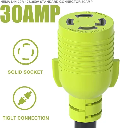 Miniatura 4 de Adaptador de interruptor de transferencia de generador AOWEITOUR NEMA L5-30P enchufe macho a L14-30R hembra, enchufe de bloqueo giratorio de 30