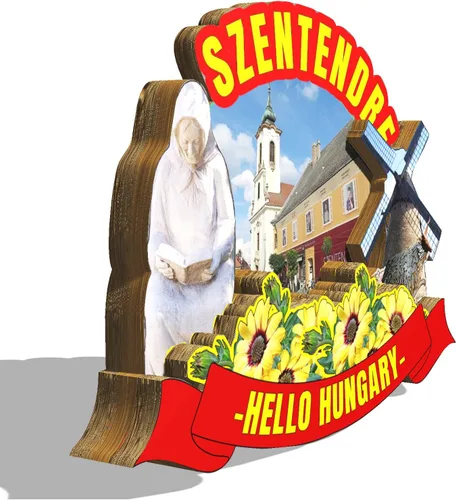 Miniatura 2 de Imán de madera para nevera Hungría Szentendre Monumentos 3D Viajes Coleccionables Recuerdos Decoración Hecho a Mano - 2