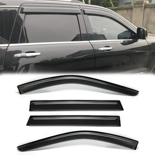 Miniatura 20 de 94117 Deflector de ventilación de viento para ventana lateral, 4 unidades de protector de lluvia de humo oscuro para Jeep Commander 2006-2010