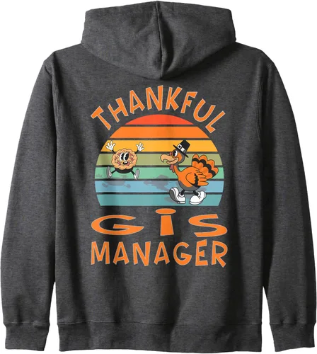 Miniatura 5 de GIS Manager Job Funny Thanksgiving Zip Hoodie