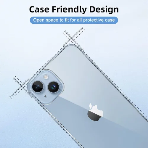Miniatura 6 de [Paquete de 3] Protector de pantalla para iPhone 14, protector de cámara iPhone 14, protector de pantalla frontal y trasera de vidrio templado