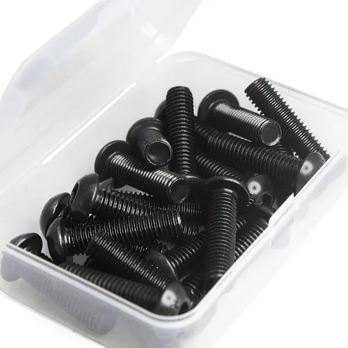 Miniatura 7 de Tornillos de cabeza de botón M4 x 45 mm, acero de aleación de grado 10.9, acabado de óxido negro, accionamiento hexagonal Allen métrico, totalmente