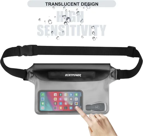 Miniatura 3 de ECHTPower Paquete de 2 bolsas impermeables, riñonera impermeable, bolsa seca impermeable con correa ajustable para la cintura para playa, natación